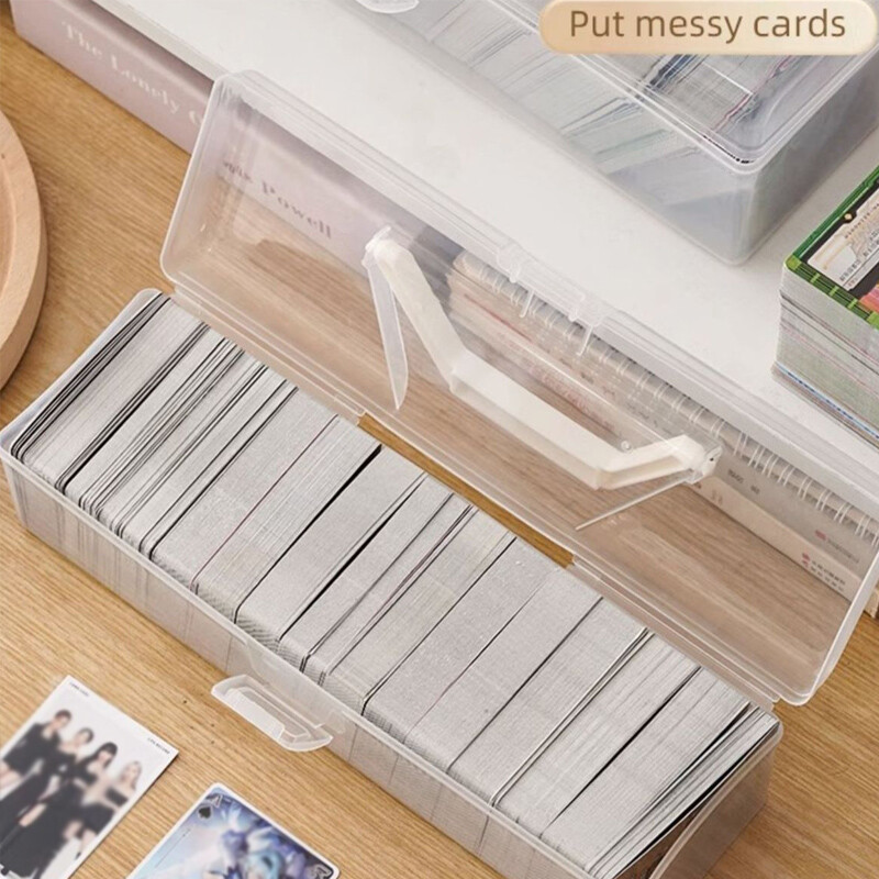 1 бр. Прозрачен калъф за съхранение на снимки Idol Пластмасови Kpop албуми Фотокарти Малък органайзер за колекция от картички Кутия за държач за картички