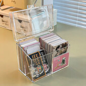 Kpop Photocard Storage Box Διαφανές ακρυλικό διαμέρισμα Organizer κάρτας φωτογραφιών Θήκη Flip Box Card Protector Δοχείο Κορεατικά