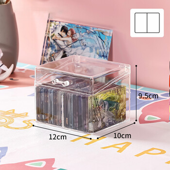 Kpop Photocard Storage Box Διαφανές ακρυλικό διαμέρισμα Organizer κάρτας φωτογραφιών Θήκη Flip Box Card Protector Δοχείο Κορεατικά