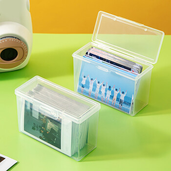 Διαφανές Mini Card Storage Box Μικρό Dental Floss Storage Box Πλαστικό δοχείο για κάρτα φωτογραφιών Θήκη κάρτας Desktop Organizer