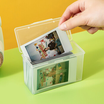 Διαφανές Mini Card Storage Box Μικρό Dental Floss Storage Box Πλαστικό δοχείο για κάρτα φωτογραφιών Θήκη κάρτας Desktop Organizer