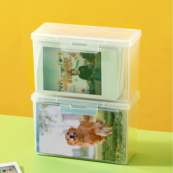 Διαφανές Mini Card Storage Box Μικρό Dental Floss Storage Box Πλαστικό δοχείο για κάρτα φωτογραφιών Θήκη κάρτας Desktop Organizer