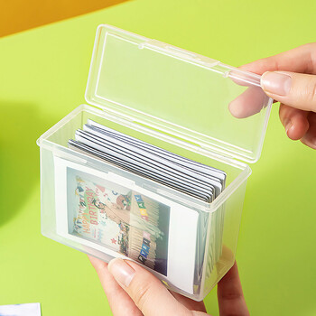 Διαφανές Mini Card Storage Box Μικρό Dental Floss Storage Box Πλαστικό δοχείο για κάρτα φωτογραφιών Θήκη κάρτας Desktop Organizer