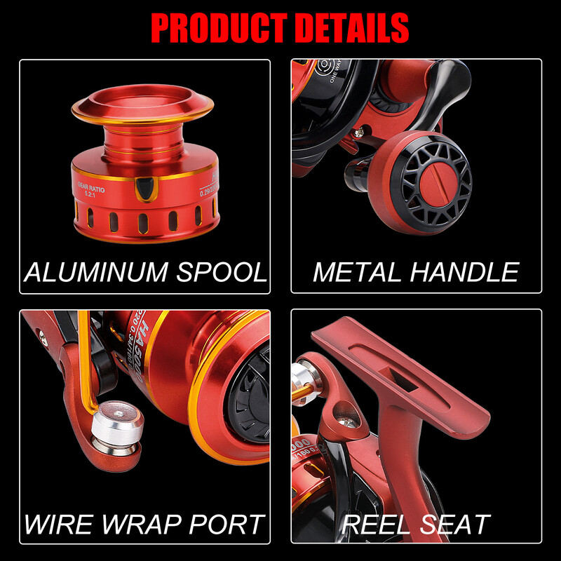 Въртяща се риболовна макара Sougayilang 5.2:1 предавателно отношение с максимално съпротивление 8 кг макара за риболов на шаран с алуминиева шпула за бас щука, пъстърва Pesca