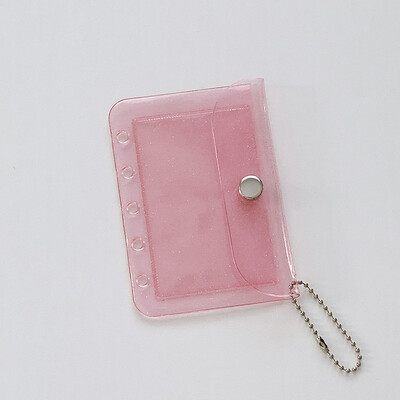 1 бр. Kpop държач за дисплей за фотокарти за ученик, лъскав прозрачен стикер, калъф с висулка, протектор за фотокарти