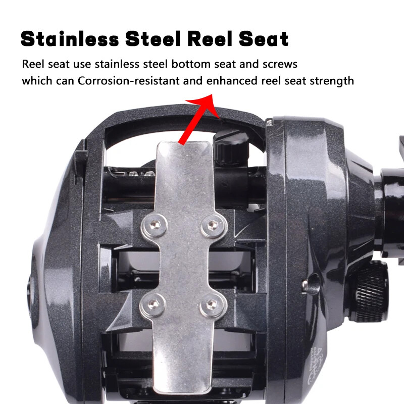 Mavllos Decrk Макара за соленоводен кастинг с единична дръжка, сила на плъзгане 15 кг, съотношение на скоростта 6,4:1, ултралека макара за риболов с примамка