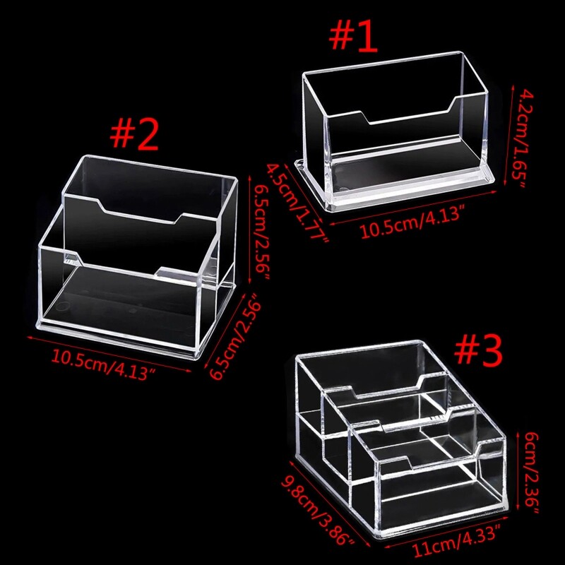 Y1UB didelės talpos verslo vardų kortelių laikiklis 3 lygių skaidrių vardinių kortelių kolekcijos laikiklis, skirtas moterų dėklui vyrams Biuro stalas