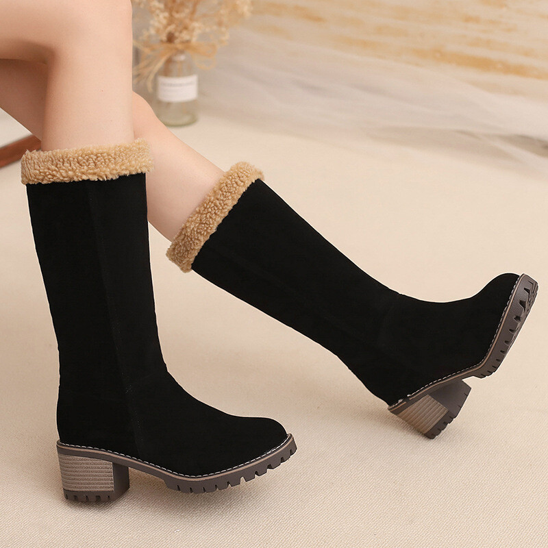 Nauji europietiški ir amerikietiški žieminiai medvilniniai aulinukai su manžetais, daugiafunkciai, prancūziški batai iki blauzdos, stori vidurio kulno Martin aulinukai 40-43 didelių dydžių aulinukai