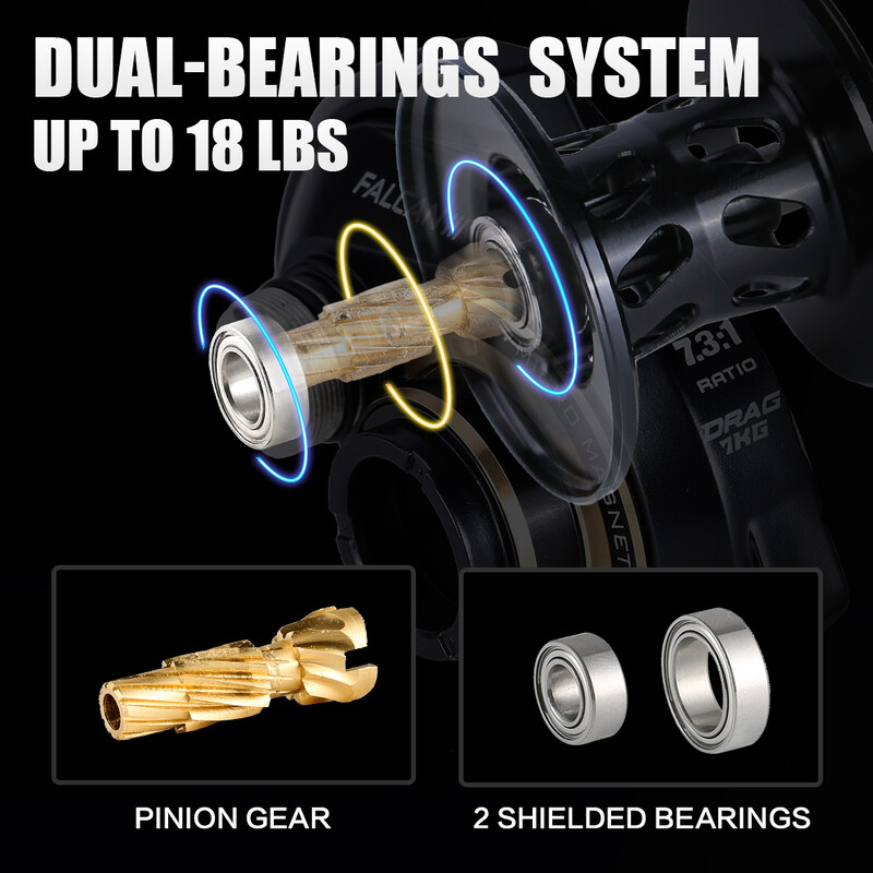 SeaKnight Brand FALCAN3 Series 7.3:1 8.1:1 Риболовна макара за замятане на стръв Ultra-Linght 180g 15LB Морски макари за далечно замятане Алуминиева шпула