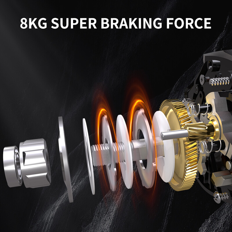 Metalinė žūklės ritė 6,3:1 pavarų santykis „Baitcasting“ žvejybos ratas „Baitcasting“ ritė, 8 kg maksimalus tempimas sūriame vandenyje didelės spartos žvejybos ritė