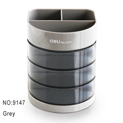 Deli Многофункционален държач за химикалки Пластмасова кутия за съхранение Държач за химикалки Настолен персонален обикновен многослоен студентски канцеларски материал