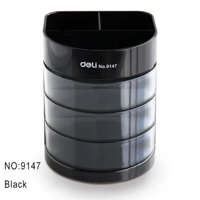 Deli Многофункционален държач за химикалки Пластмасова кутия за съхранение Държач за химикалки Настолен персонален обикновен многослоен студентски канцеларски материал