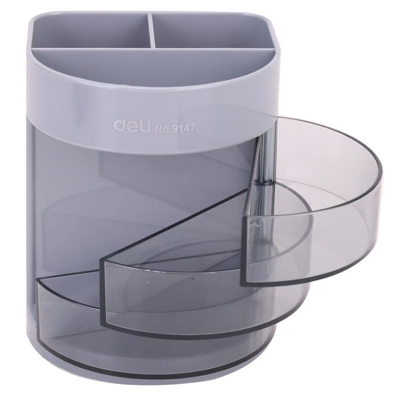 Deli Многофункционален държач за химикалки Пластмасова кутия за съхранение Държач за химикалки Настолен персонален обикновен многослоен студентски канцеларски материал