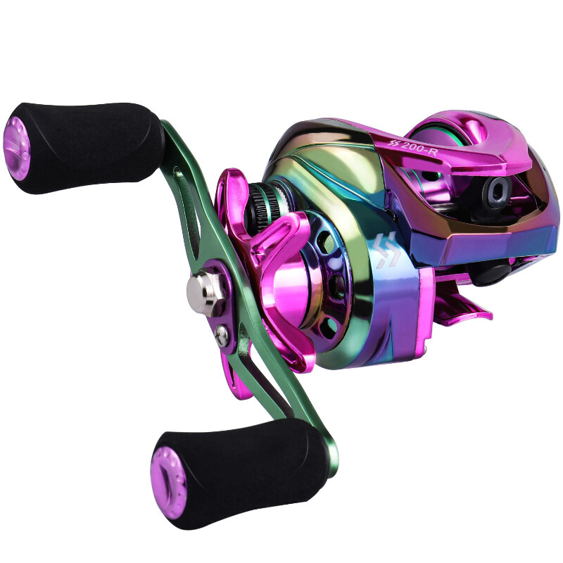 Sougayilang Multicolour Baitcasting Риболовна макара Супер лека макара с магнитна спирачна система Max Drag 8KG за риболов на сладководен шаран