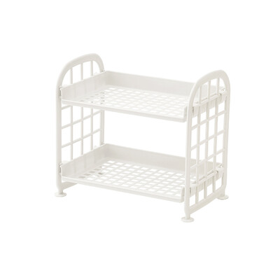 Настолен рафт за канцеларски принадлежности, държач за съхранение, многофункционален пластмасов рафт, органайзер за гримове, 2 нива, 1 бр.