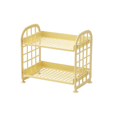 Настолен рафт за канцеларски принадлежности, държач за съхранение, многофункционален пластмасов рафт, органайзер за гримове, 2 нива, 1 бр.