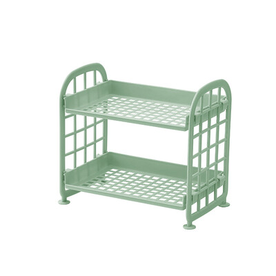 Настолен рафт за канцеларски принадлежности, държач за съхранение, многофункционален пластмасов рафт, органайзер за гримове, 2 нива, 1 бр.