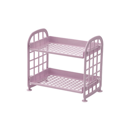 Настолен рафт за канцеларски принадлежности, държач за съхранение, многофункционален пластмасов рафт, органайзер за гримове, 2 нива, 1 бр.