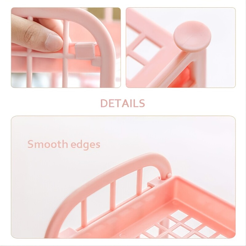 Настолен рафт за канцеларски принадлежности, държач за съхранение, многофункционален пластмасов рафт, органайзер за гримове, 2 нива, 1 бр.