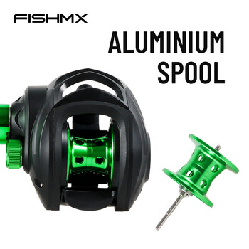 Fishmx Fishing Reel 7,2:1 Gear Ratio Max Drag 10kg Baitcasting Roel with aluminium Spool for Lure Freshwater Pesca