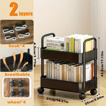 Αποσπώμενη γραφική ύλη 2 επιπέδων Organizer Handcart Organizers Γραφείο Οργάνωση Πλαστικά κουτιά Αξεσουάρ Σχολικά είδη