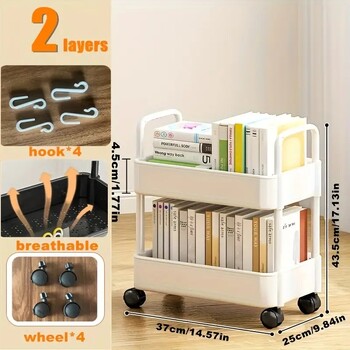 Αποσπώμενη γραφική ύλη 2 επιπέδων Organizer Handcart Organizers Γραφείο Οργάνωση Πλαστικά κουτιά Αξεσουάρ Σχολικά είδη