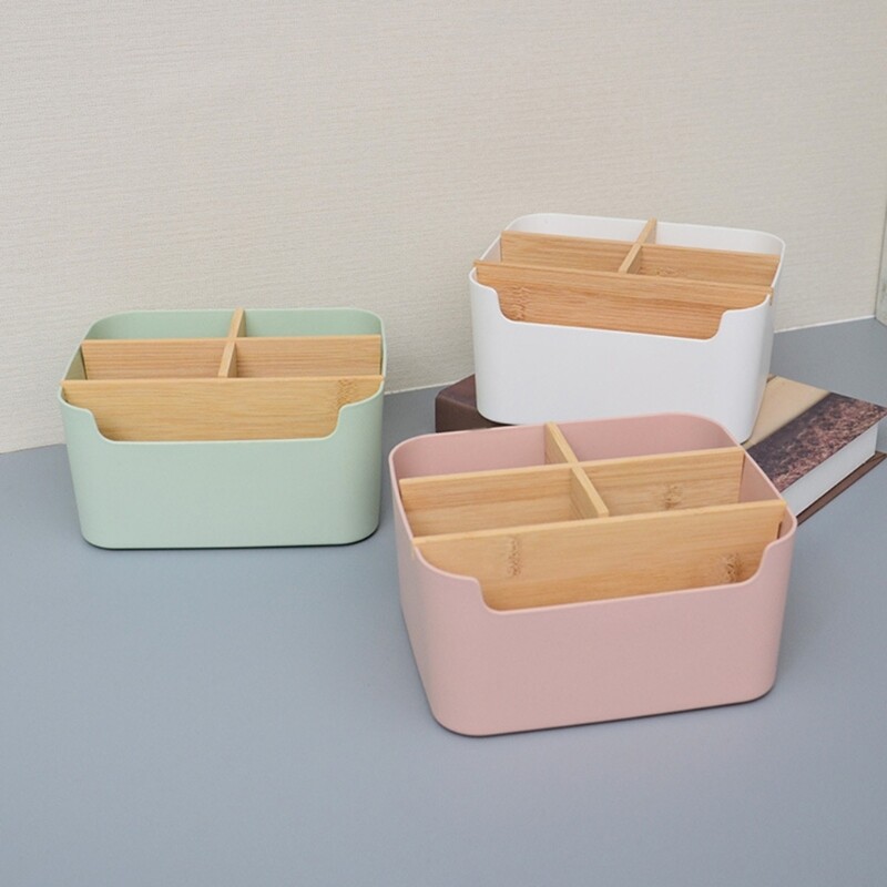 Многофункционални настолни органайзери Поставка за химикалка с 5 отделения за химикал, телбод, хартия за бележки, маркер, дистанционно управление