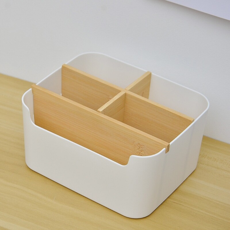 Многофункционални настолни органайзери Поставка за химикалка с 5 отделения за химикал, телбод, хартия за бележки, маркер, дистанционно управление