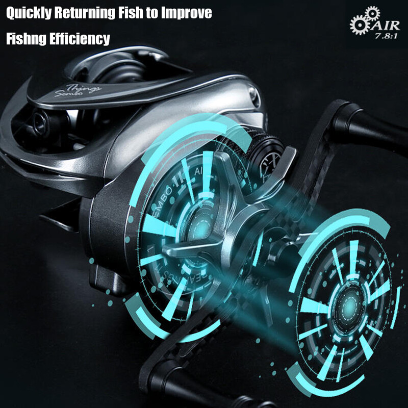 Риболовна макара за замятане на примамка 117g ултралек карбон 11+1 7.8:1 HS съотношение хибридни керамични лагери двойни шпули морска вода pesca