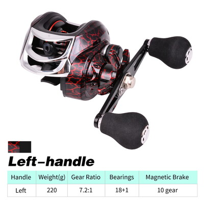 2023 Αριστερό Δεξί Χέρι Baitcasting Fishing Roel 7.2:1 Bait Casting Fishing Wheel with Magnetic Brake Carp Fish Roels Pesca