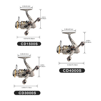 HAUT TON CD Въртяща се риболовна макара 5.2:1 GearRatio 13.23Lbs Max Drag Metal Spoo Сгъваема CNC двойно рамо за сладководни соленоводни