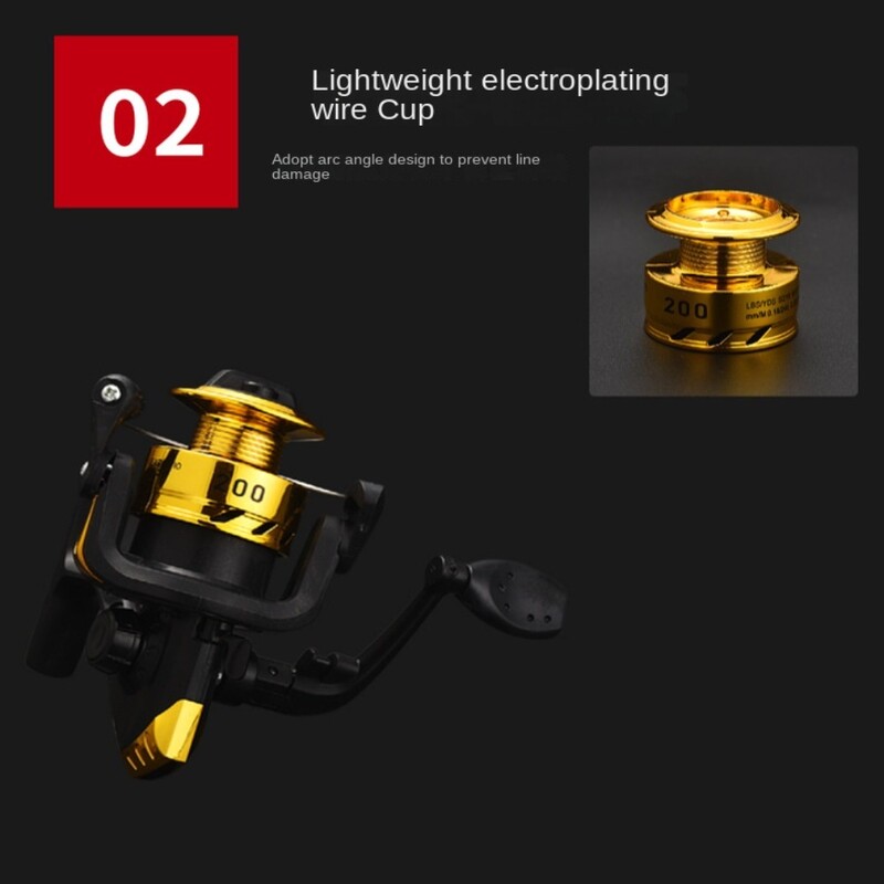 Свръхлека високоскоростна риболовна макара, предавателно отношение 5,2:1, въртяща се макара с 60-метрова въдица, преносими принадлежности за риболов