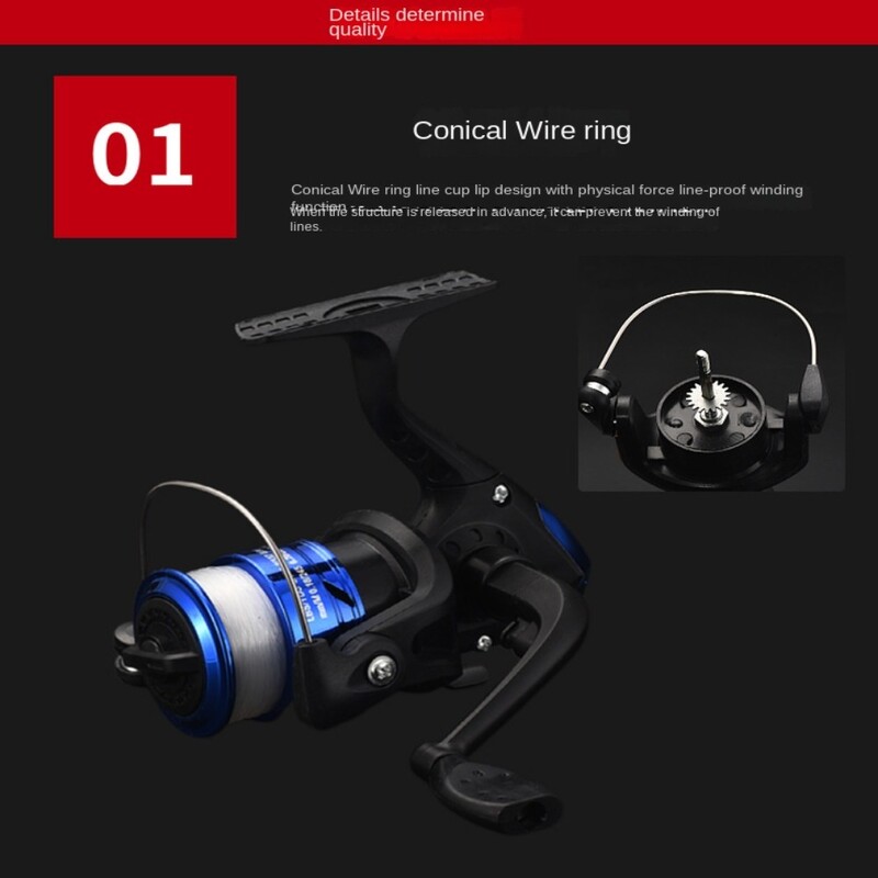 Свръхлека високоскоростна риболовна макара, предавателно отношение 5,2:1, въртяща се макара с 60-метрова въдица, преносими принадлежности за риболов