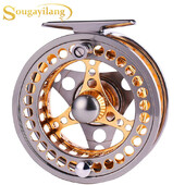 Sougayilang Large Arbor Fly Fishing Reel 2+1 BB Високо леене под налягане Макари от алуминиева сплав Fly Reels Риболовни принадлежности