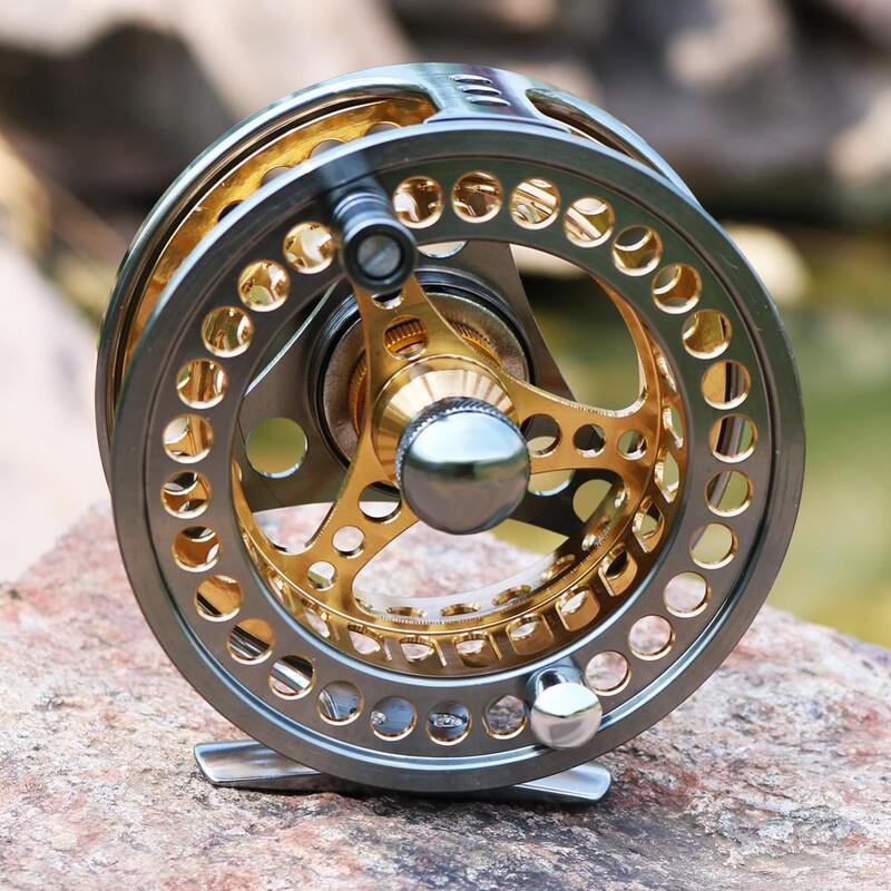 Sougayilang Large Arbor Fly Fishing Reel 2+1 BB Високо леене под налягане Макари от алуминиева сплав Fly Reels Риболовни принадлежности