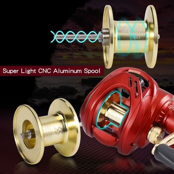 Sougayilang Roll casting Bait 7,2:1 Gear Ratio Max Drag 10kg Καρούλι με μαγνητικό σύστημα φρένων Καρούλα αλουμινίου Ψάρεμα γλυκού νερού