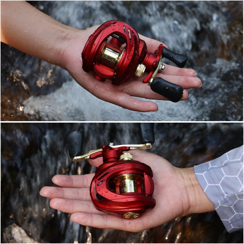 Макара за замятане на стръв Sougayilang 7.2:1 предавателно съотношение Макс драг 10 кг макара с магнитна спирачна система Алуминиева шпула Сладководен риболов