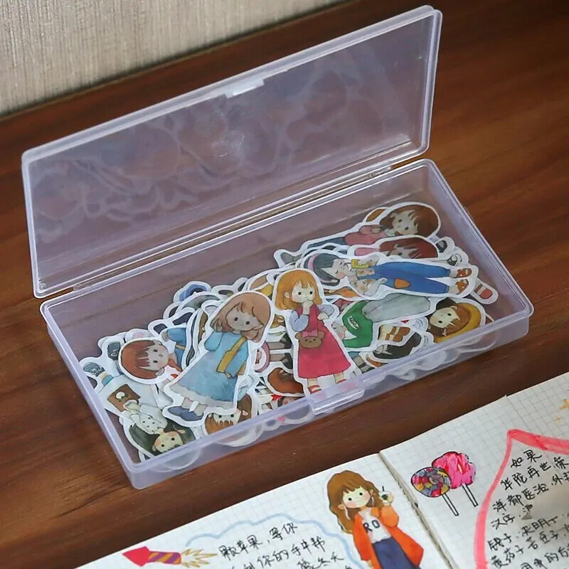 1 БР. Пластмасова прозрачна кутия за съхранение на бюро Ученическа кутия за канцеларски материали Сортирани и организирани дребни предмети Органайзер за маски