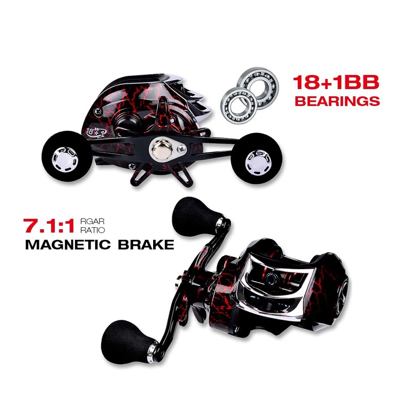 2022 Риболовна макара 18+1BB, метална макара, макара за замятане на стръв, 10 кг, максимално съпротивление, 7,2:1, високоскоростно предавателно отношение, риболовни макари, колело за риба
