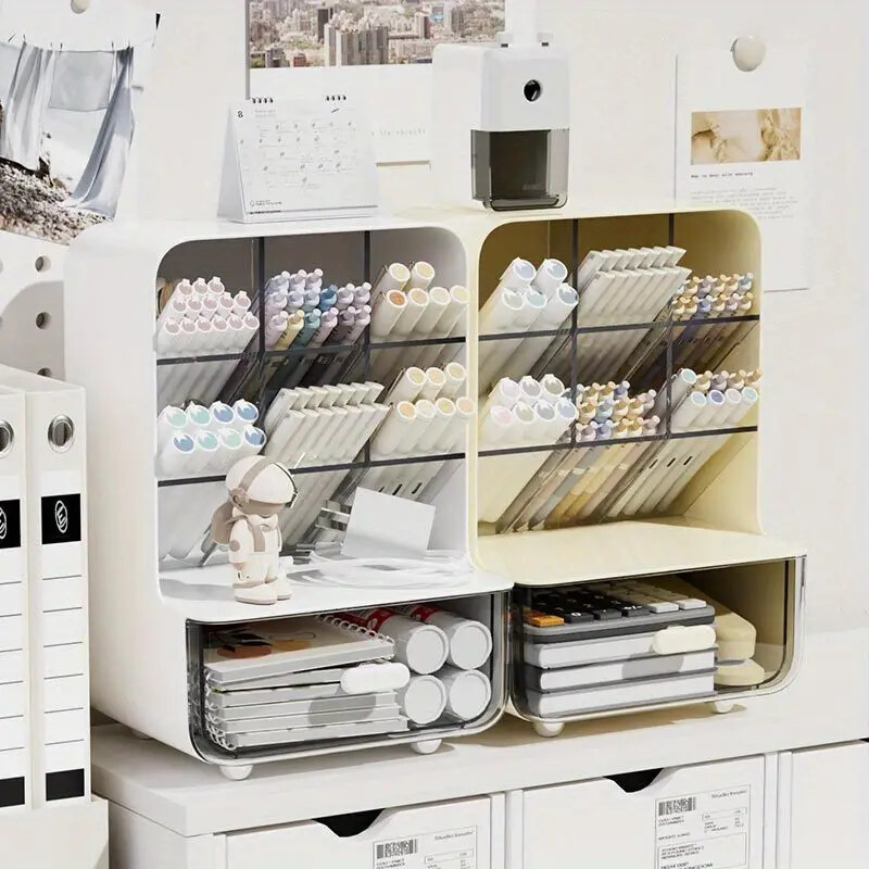 Мултифункционална настолна тръба за съхранение на канцеларски материали Кутия за съхранение Рафт Маса Общежитие Наклонена Plug-In маса за съхранение