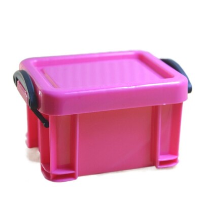 Многофункционална мини кутия за съхранение с катарама Пластмасов мини контейнер за съхранение в бонбонени цветове Минимализъм Настолен органайзер Кутия Разни неща