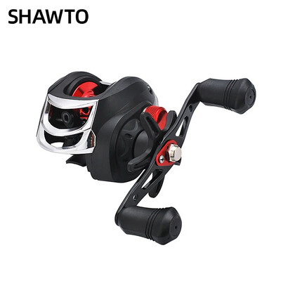Shawto Baitcasting Reel 7.2:1 Hybrid Ceramic Bearing Carbon Fiber 8KG Unloading Force Fishing Reels Max Drag 17LB CNC Aluminium