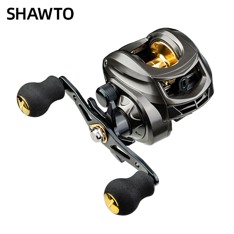 Shawto Baitcasting Reel 7.2:1 Хибриден керамичен лагер с въглеродни влакна 8KG разтоварваща сила Риболовни макари Max Drag 17LB CNC Алуминий