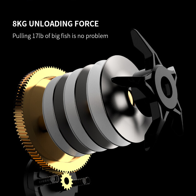 Shawto Baitcasting Reel 7.2:1 Хибриден керамичен лагер с въглеродни влакна 8KG разтоварваща сила Риболовни макари Max Drag 17LB CNC Алуминий