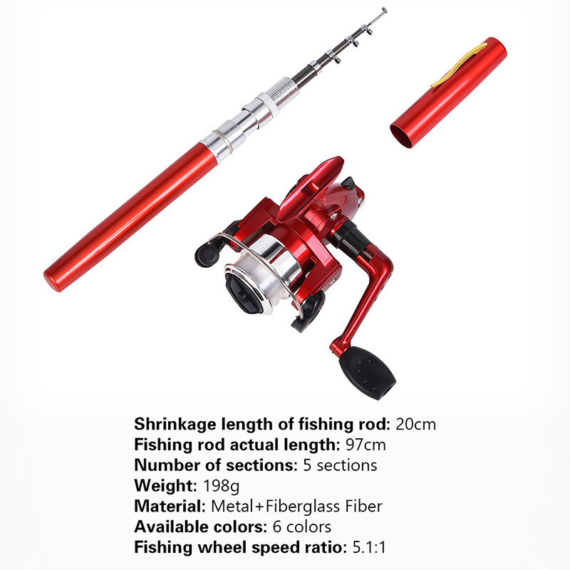 Ultra kratki džepni štapovi Steelhead štapovi za pecanje Mali mikro mini štapovi za pecanje 1,1 m kolut za pecanje na ledu