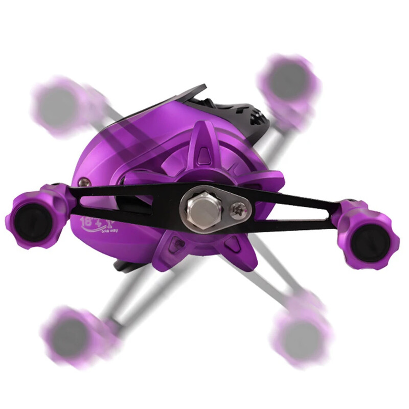 1бр макара за замятане на стръв 7.2:1 висока скорост с аларма за разтоварване центробежна спирачна система за примамки видове риби в рамките на 20 паунда