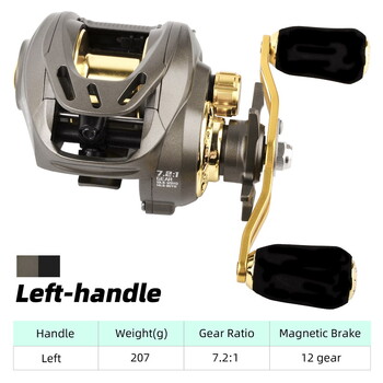 Spartacus II Ultra Smooth Baitcasting Reel 8KG Max Drag 7.2:1 Риболовна бобина с високоскоростно предавателно отношение