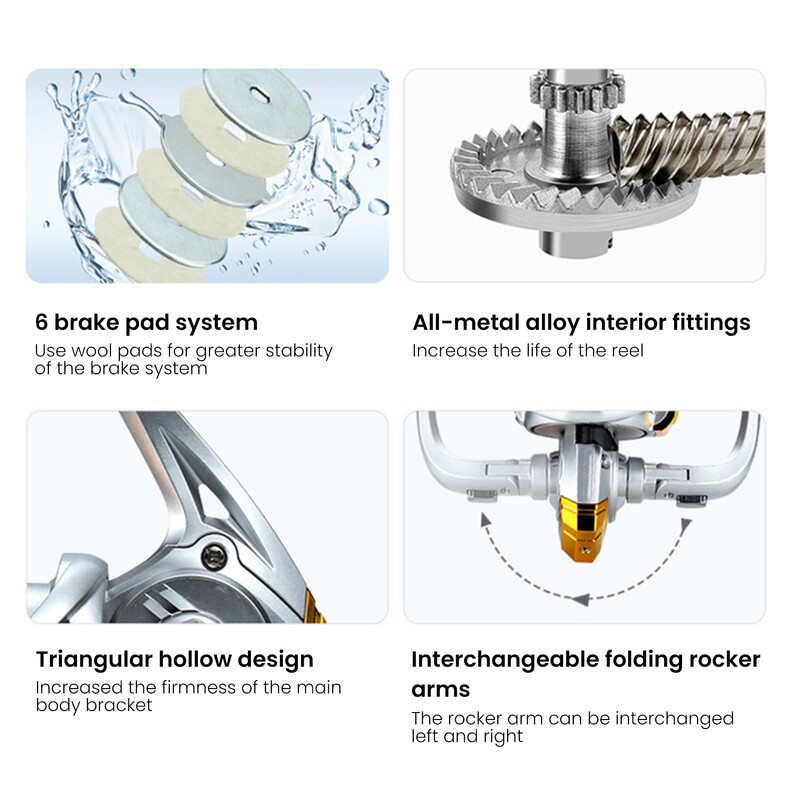 CNC въртяща се макара със сладка вода 6 BB CNC дръжка за въртяща се макара за риболов в резервоари