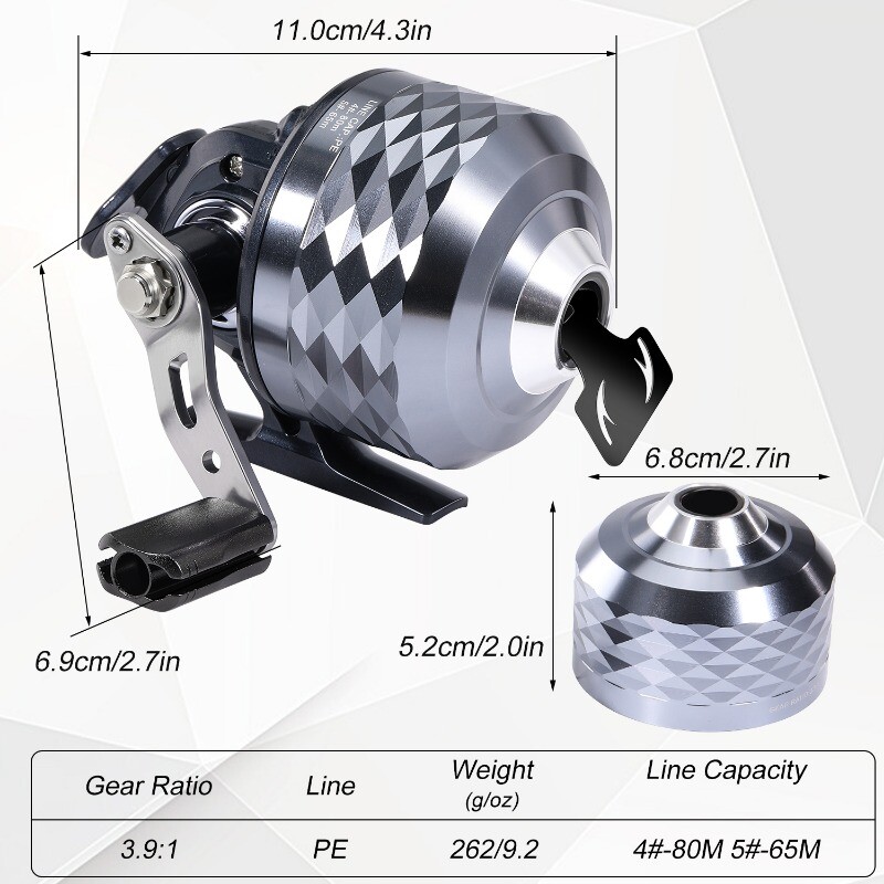 Sougayilang Bullet Type Риболовна макара за лява и дясна ръка 3.9:1 Затворена макара за риба с въдице Макара за риболов на открито