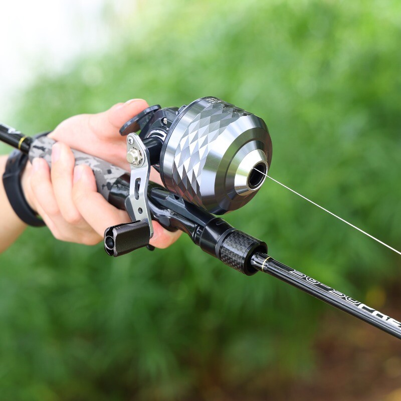 Sougayilang Bullet Type Риболовна макара за лява и дясна ръка 3.9:1 Затворена макара за риба с въдице Макара за риболов на открито